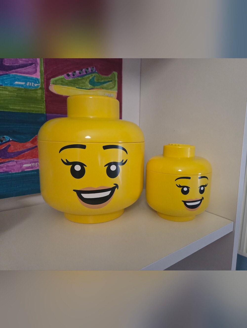 LEGO Yellow Minifigure Head Storage Canisters (Set of 2)